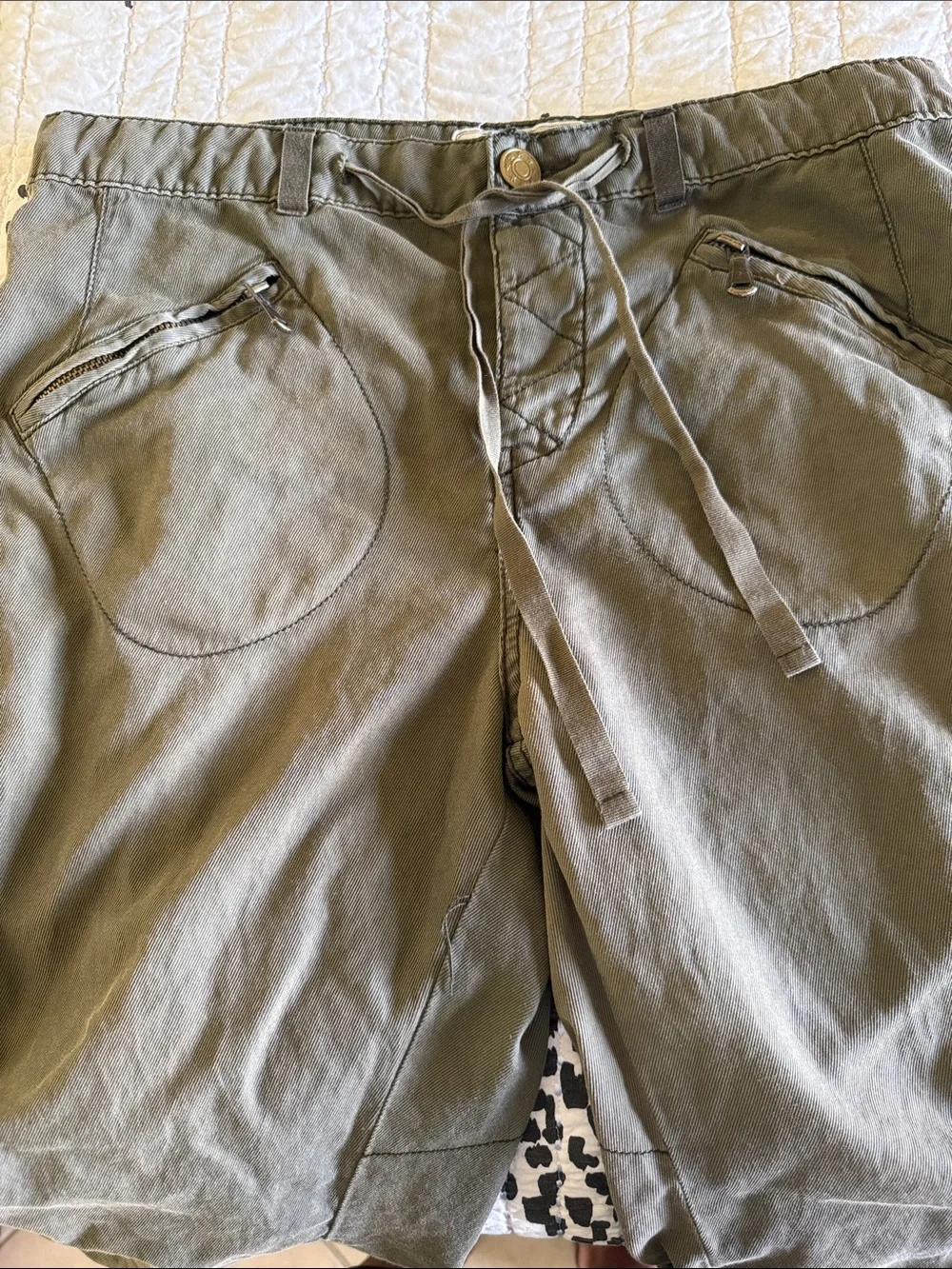 Free People Women's Olive Drawstring Cargo Joggers size 4